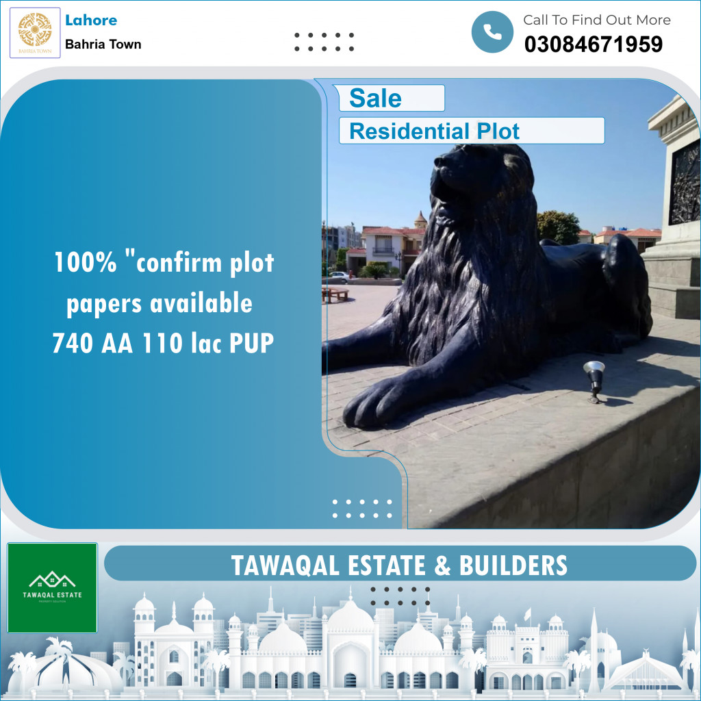 Residential Plot for Sale in Bahria Town, Lahore - (BP-97509)