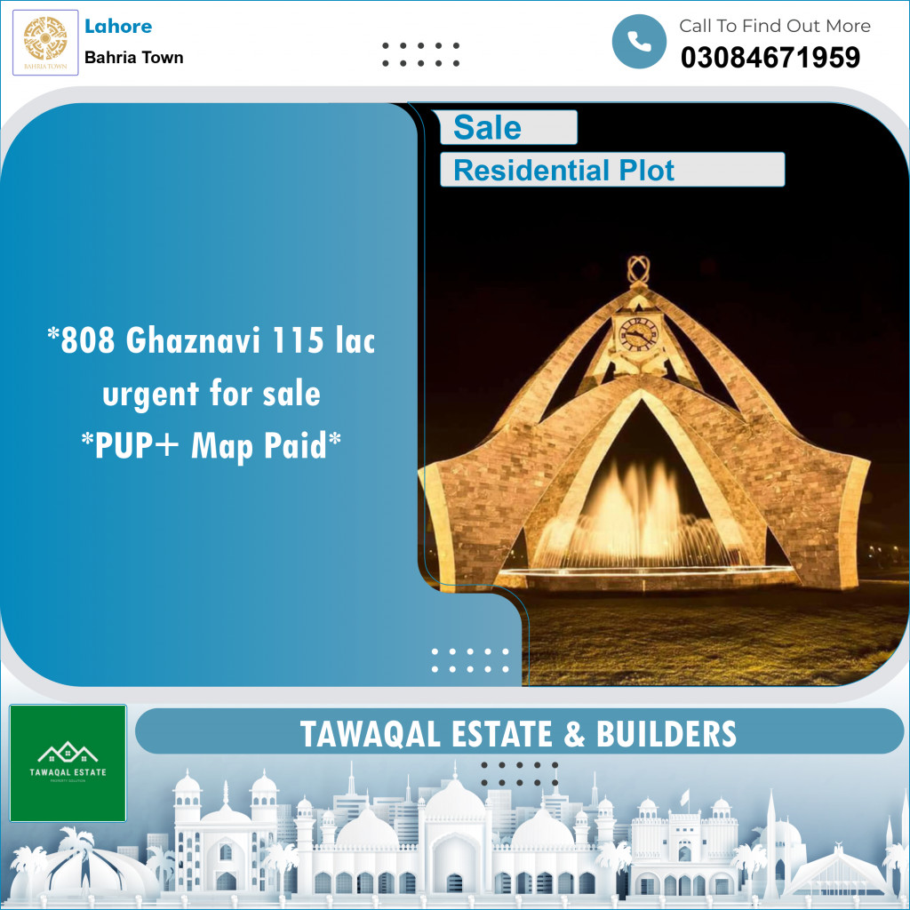 Residential Plot for Sale in Bahria Town, Lahore - (BP-97510)