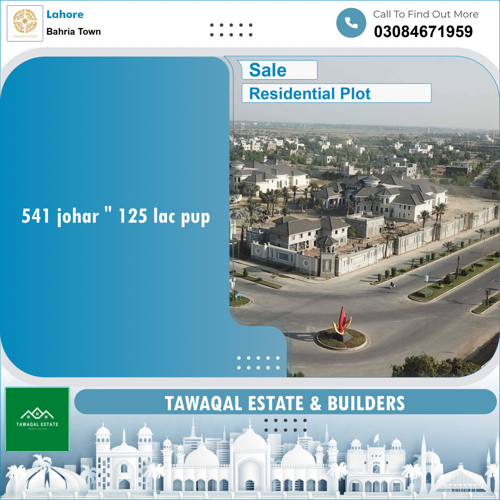 Residential Plot for Sale in Bahria Town, Lahore - (BP-97515)