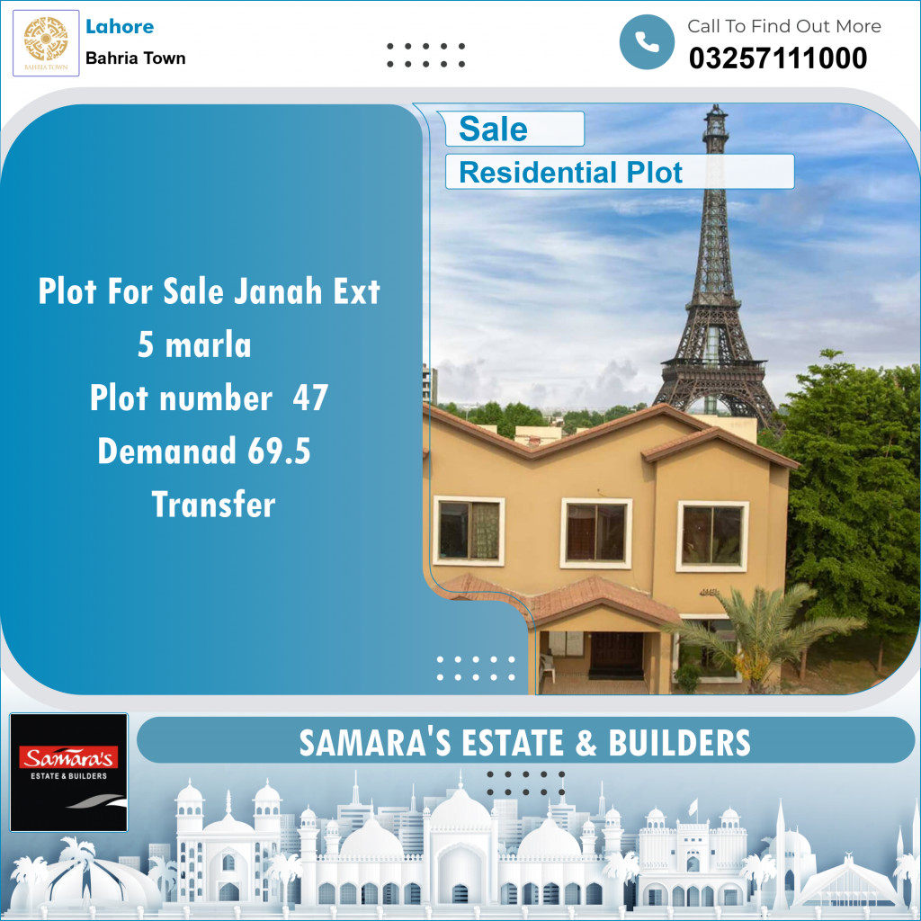 Residential Plot for Sale in Bahria Town, Lahore - (BP-97541)