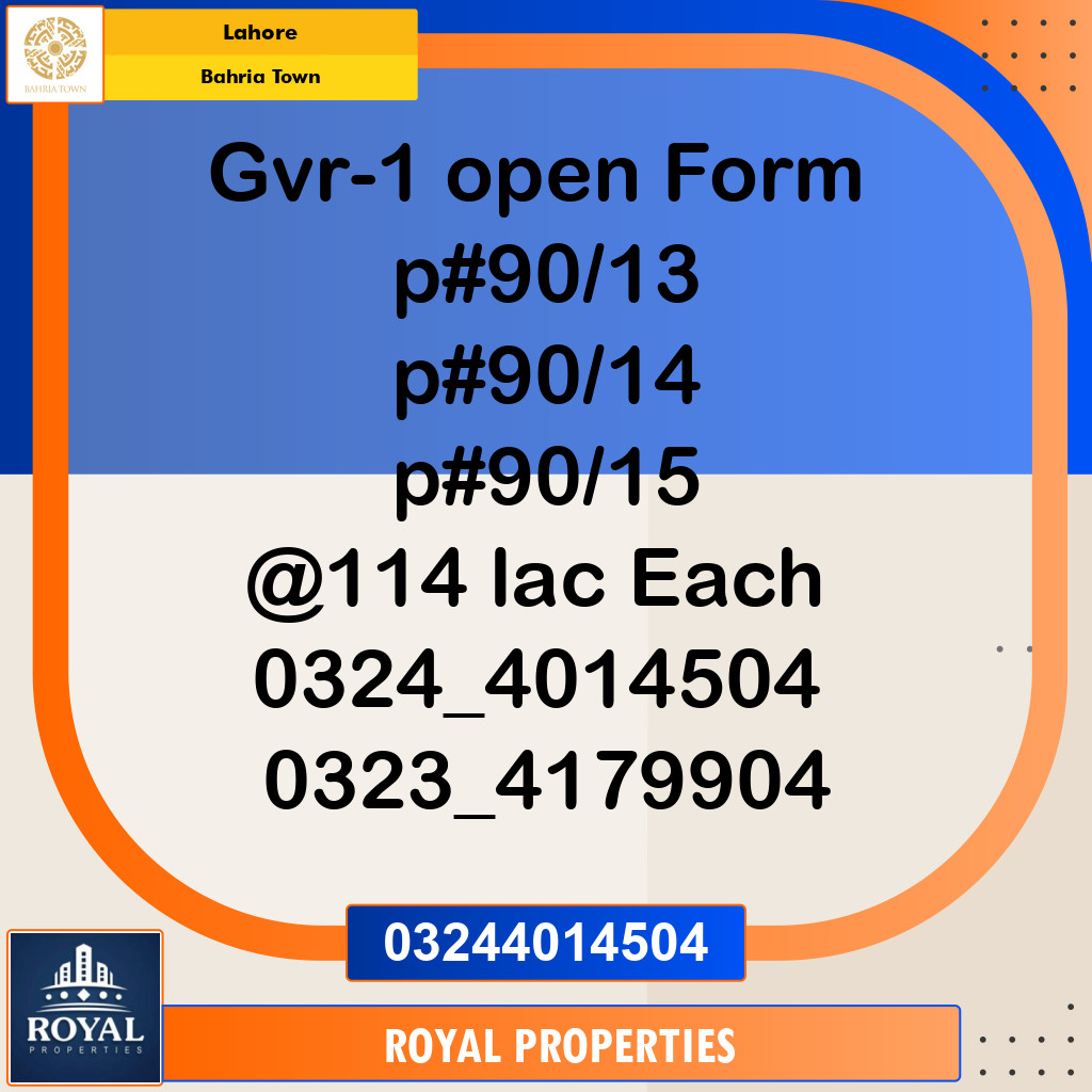 Residential Plot for Sale in Bahria Town, Lahore - (BP-97560)