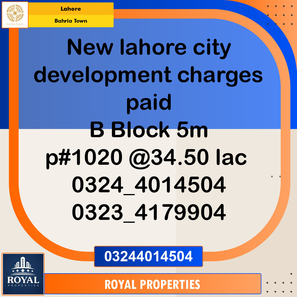 Residential Plot for Sale in Bahria Town, Lahore - (BP-97565)