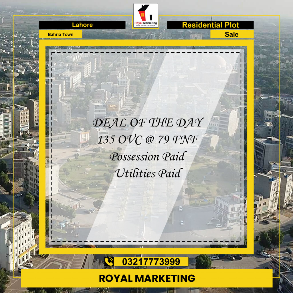 Residential Plot for Sale in Bahria Town, Lahore - (BP-97571)