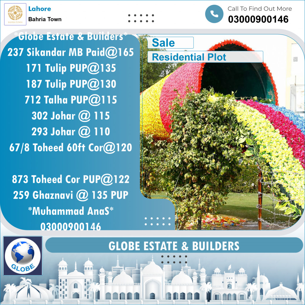 Residential Plot for Sale in Bahria Town, Lahore - (BP-97573)
