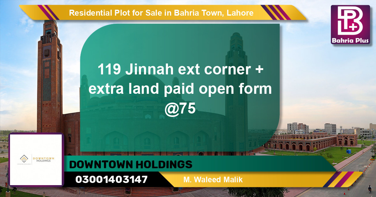 Residential Plot for Sale in Bahria Town, Lahore - (BP-97802)