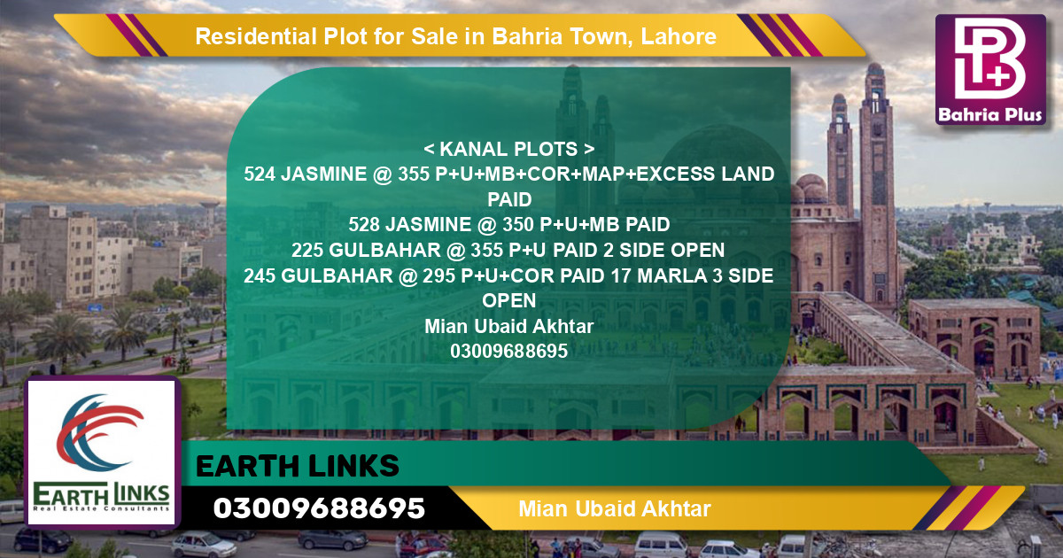 Residential Plot for Sale in Bahria Town, Lahore - (BP-97831)