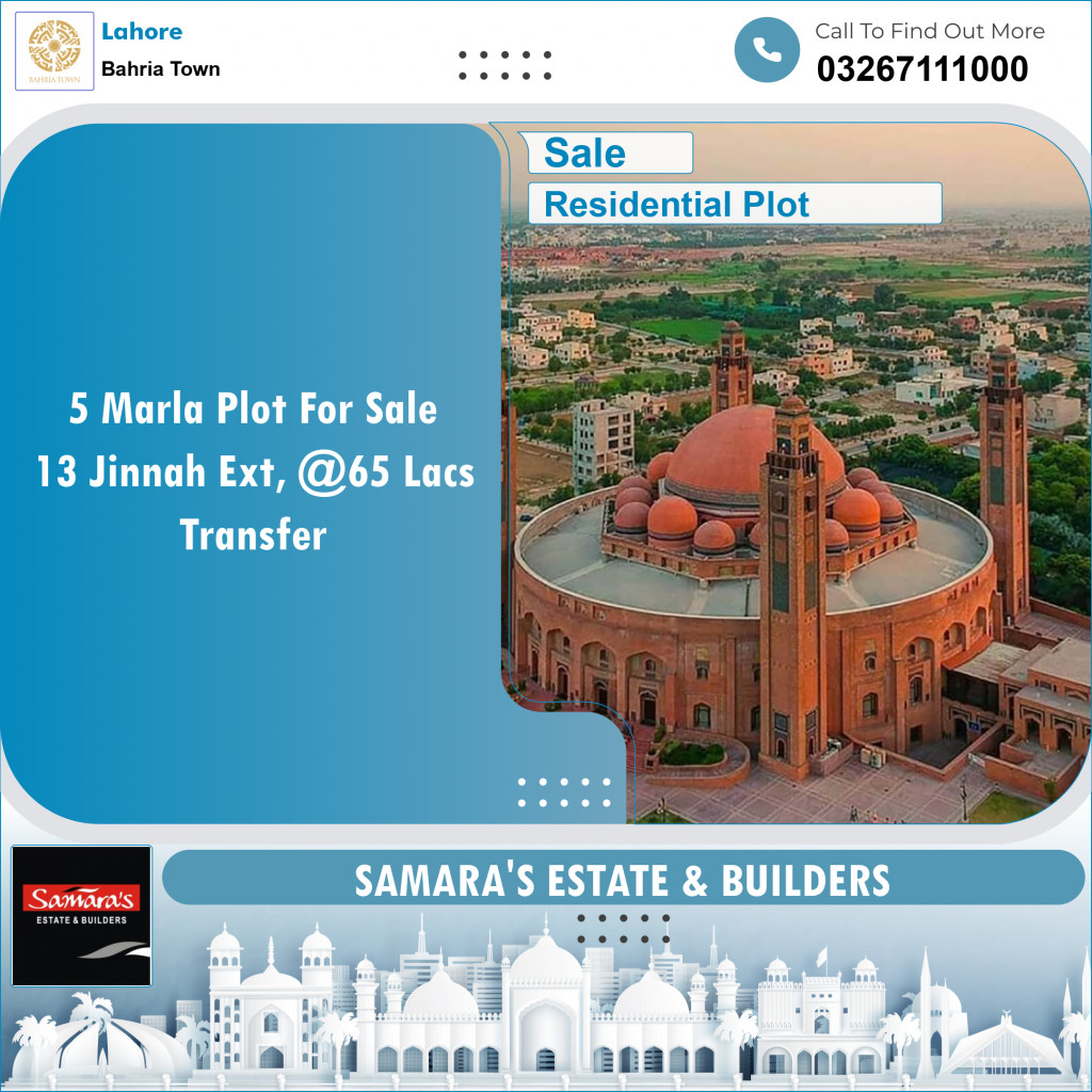 Residential Plot for Sale in Bahria Town, Lahore - (BP-97835)