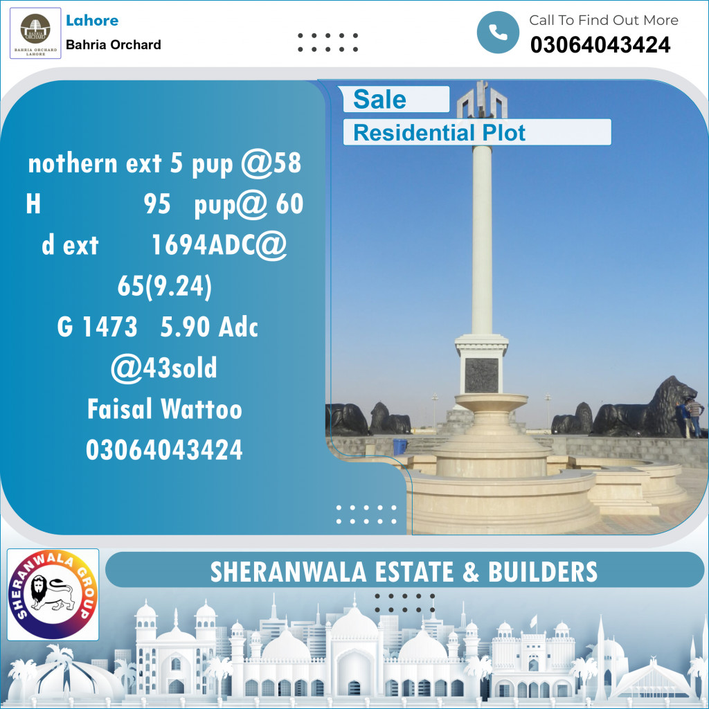 Residential Plot for Sale in Bahria Orchard, Lahore - (BP-97837)