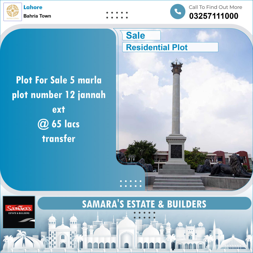 Residential Plot for Sale in Bahria Town, Lahore - (BP-97846)