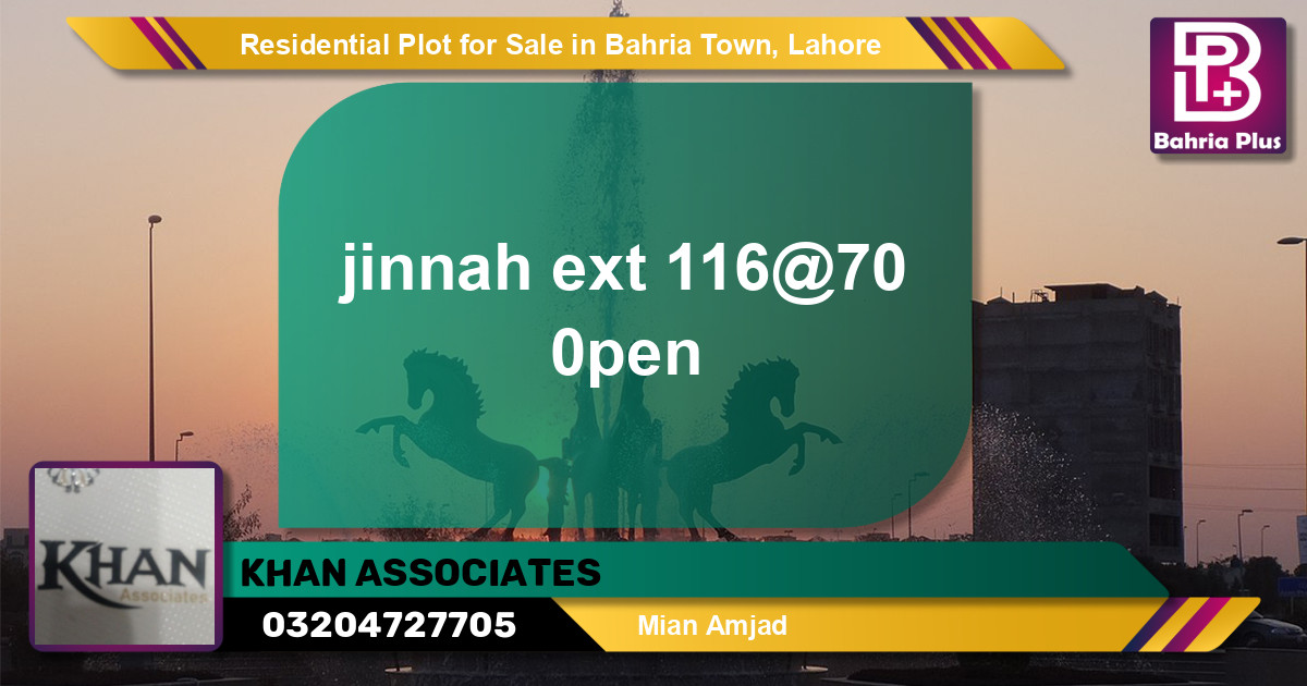 Residential Plot for Sale in Bahria Town, Lahore - (BP-97850)