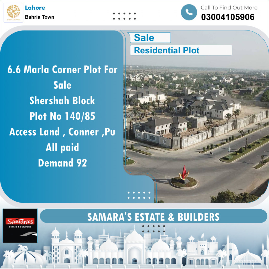 Residential Plot for Sale in Bahria Town, Lahore - (BP-97852)