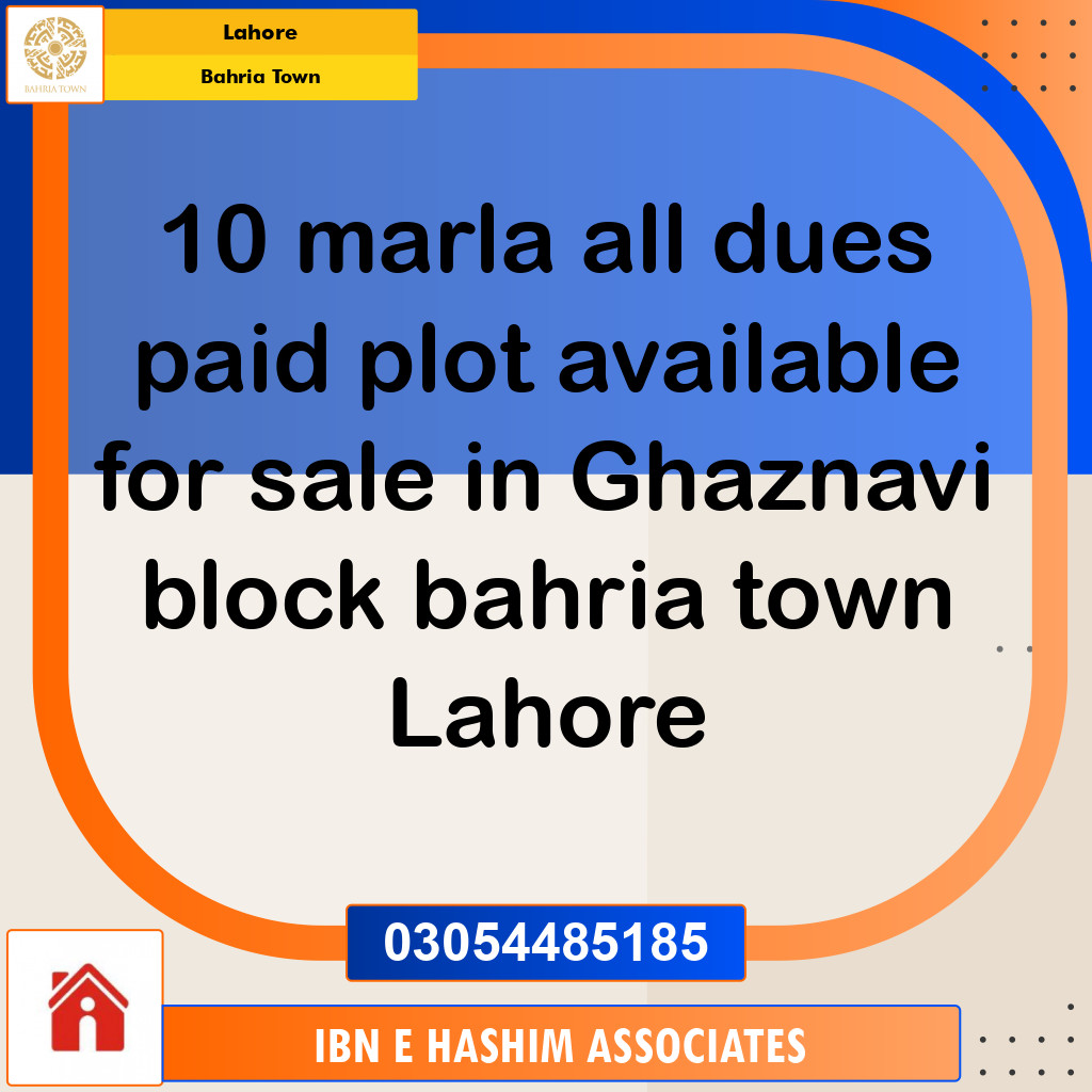 Residential Plot for Sale in Bahria Town, Lahore - (BP-97866)