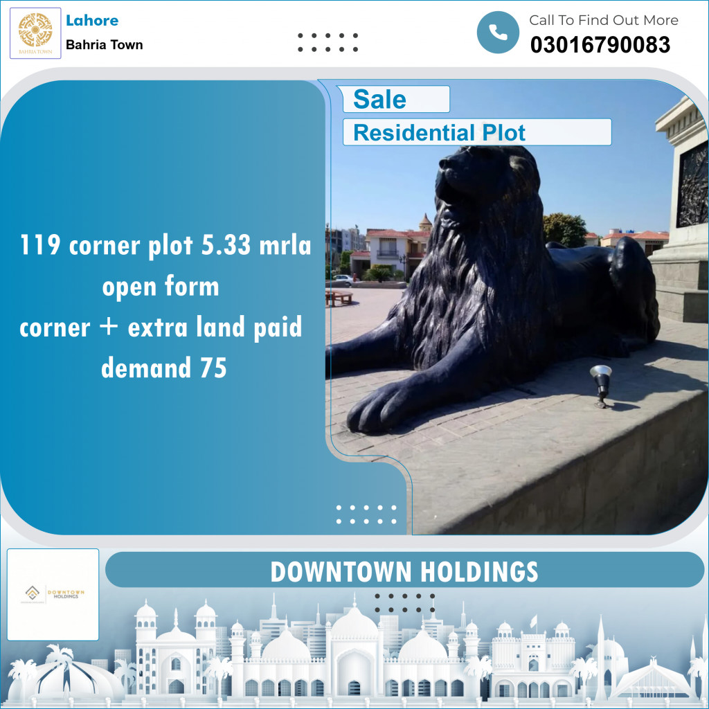 Residential Plot for Sale in Bahria Town, Lahore - (BP-97867)