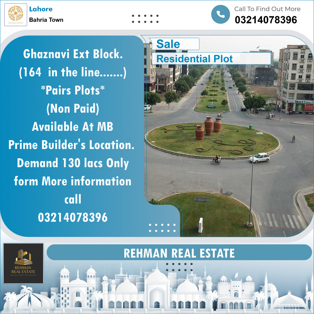 Residential Plot for Sale in Bahria Town, Lahore - (BP-97877)