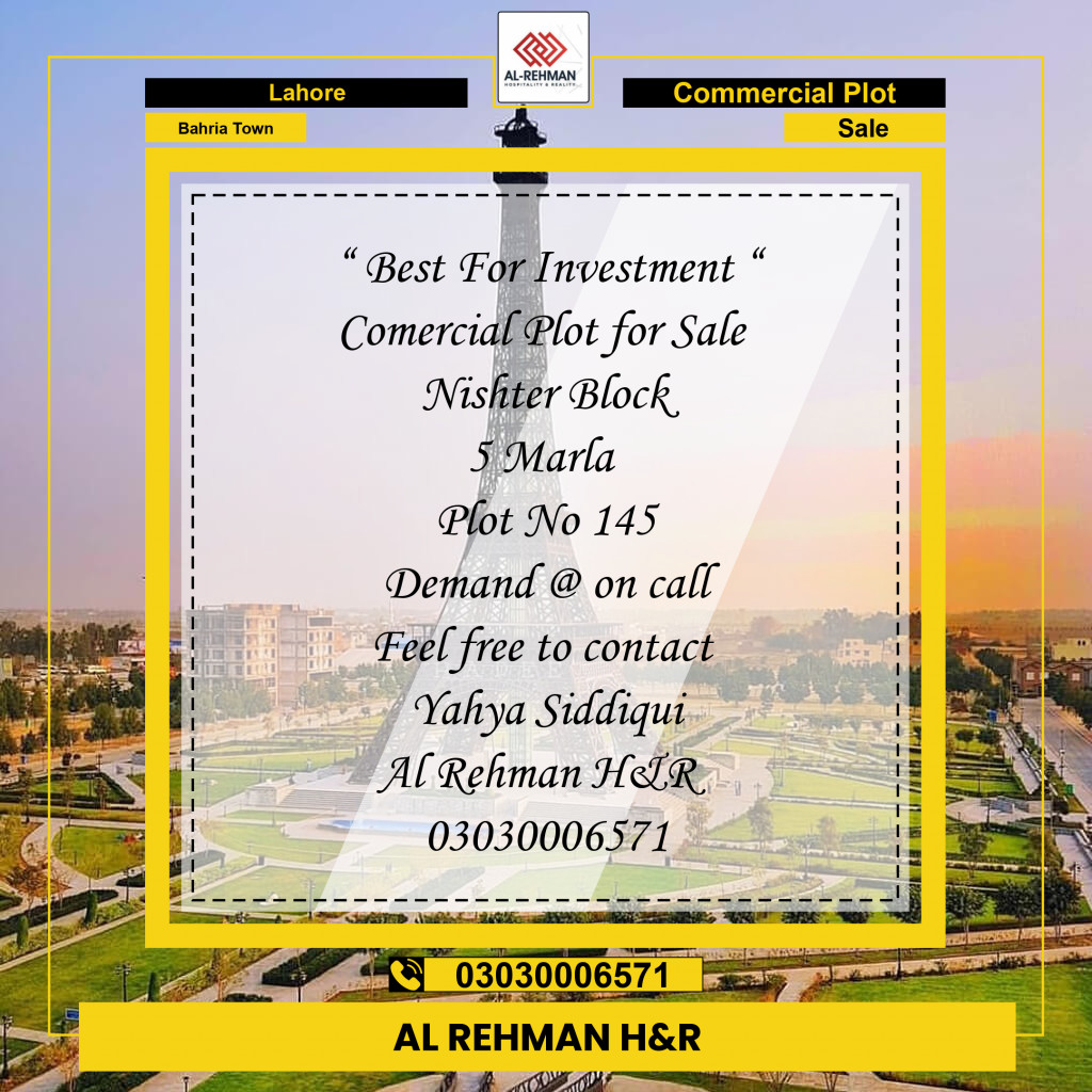 Commercial Plot for Sale in Bahria Town, Lahore - (BP-97891)