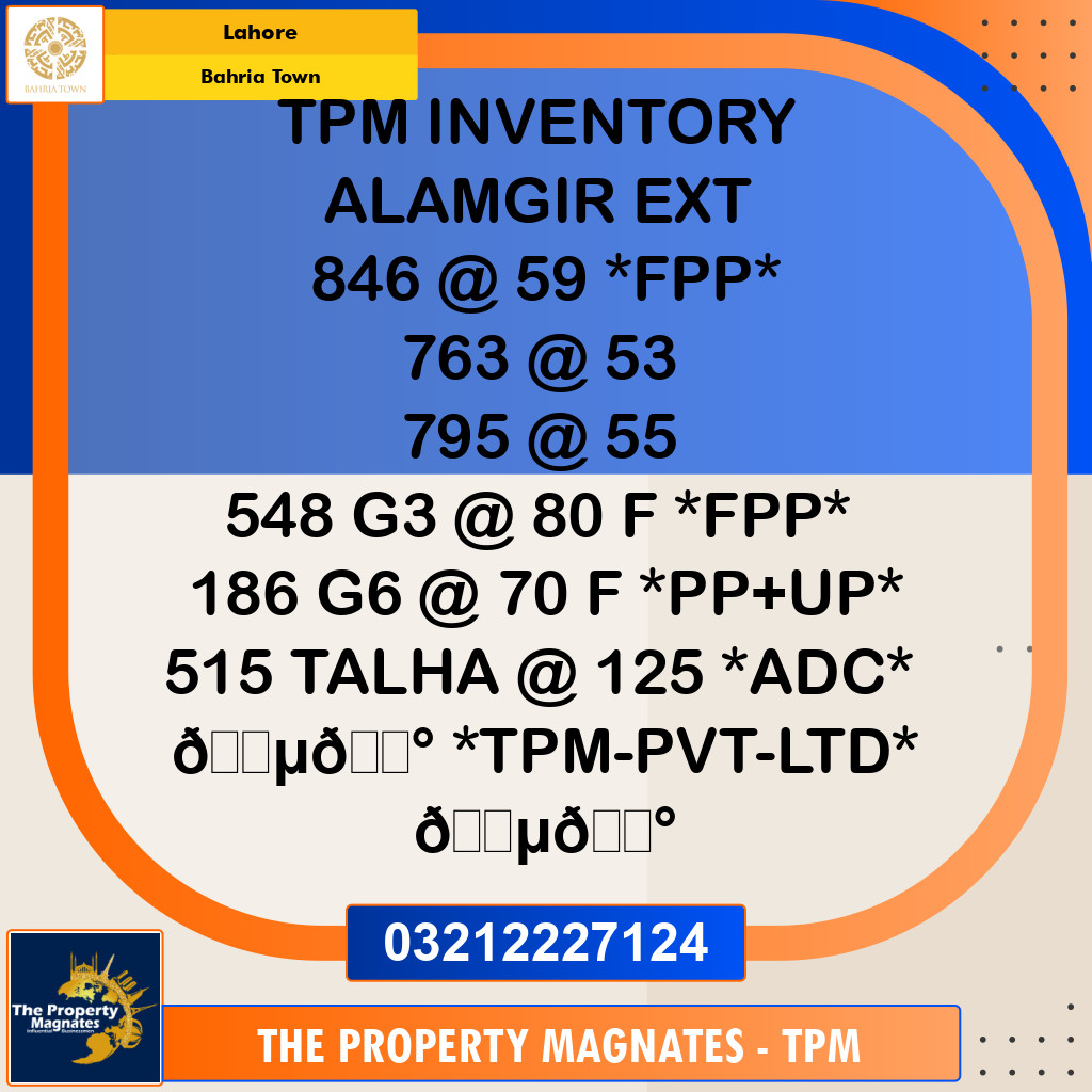 Residential Plot for Sale in Bahria Town, Lahore - (BP-97893)