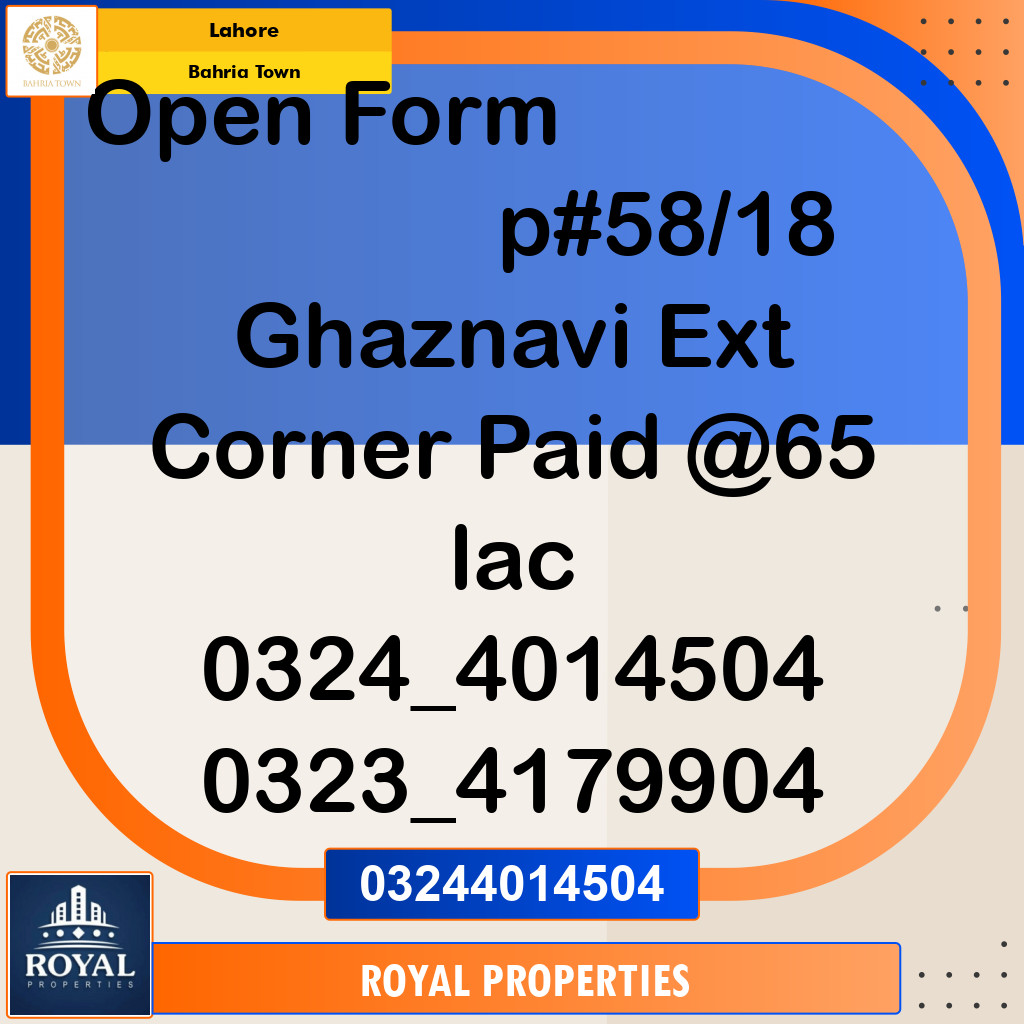 Residential Plot for Sale in Bahria Town, Lahore - (BP-97907)