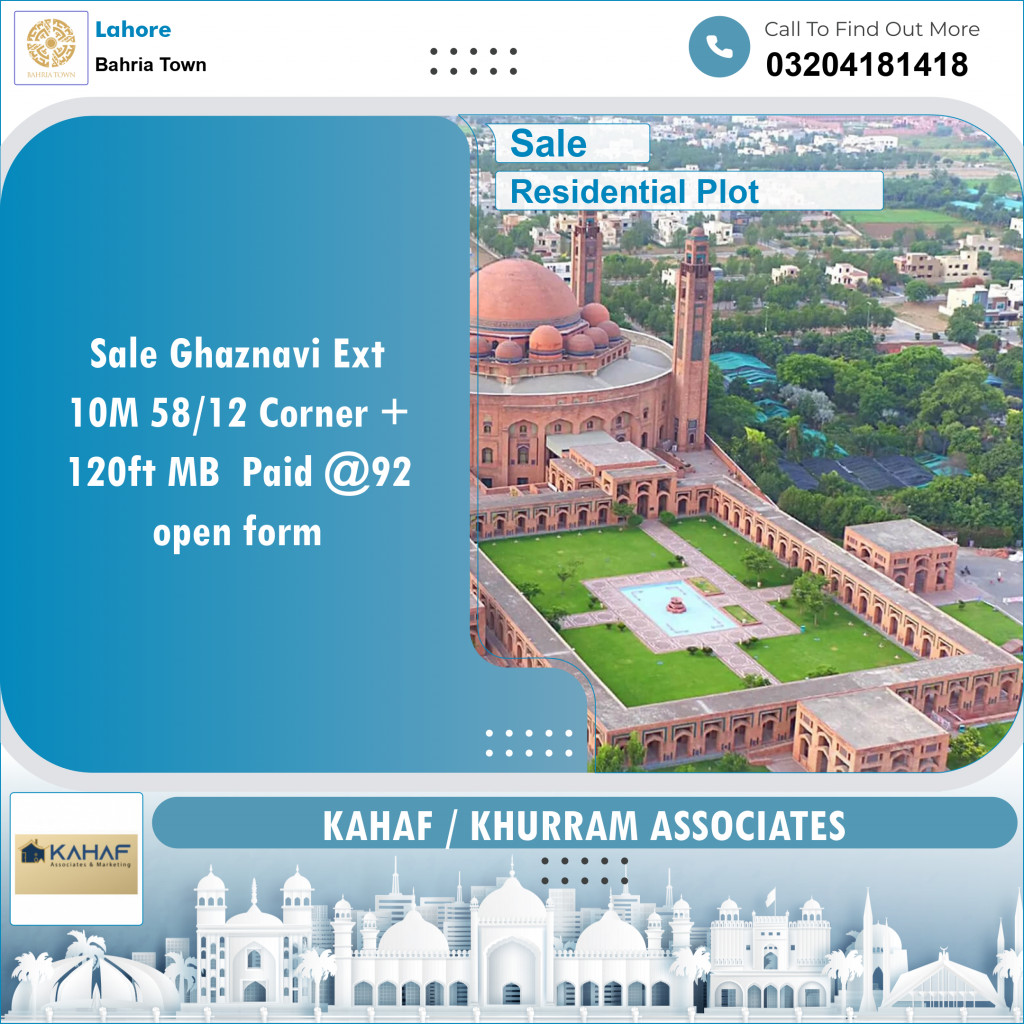 Residential Plot for Sale in Bahria Town, Lahore - (BP-97951)