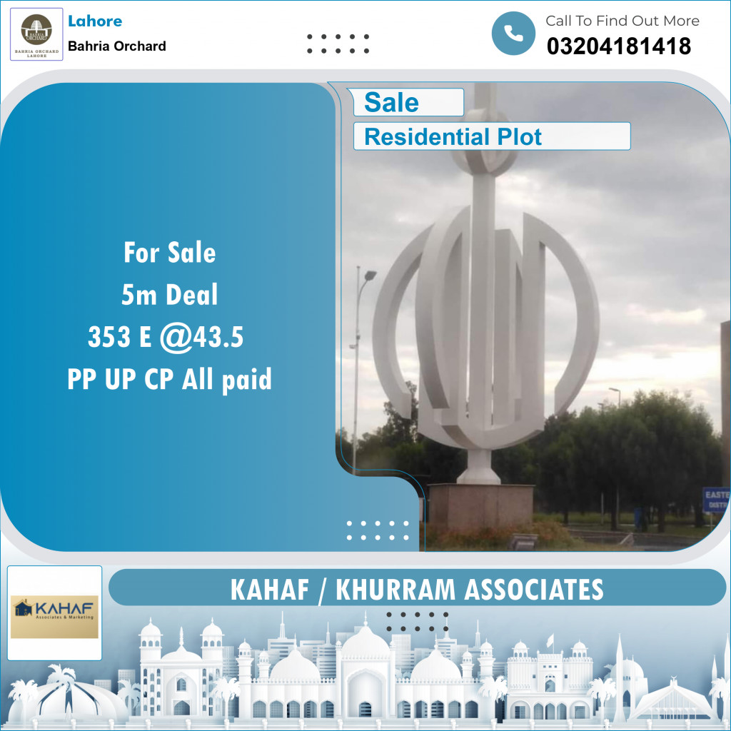 Residential Plot for Sale in Bahria Orchard, Lahore - (BP-97953)