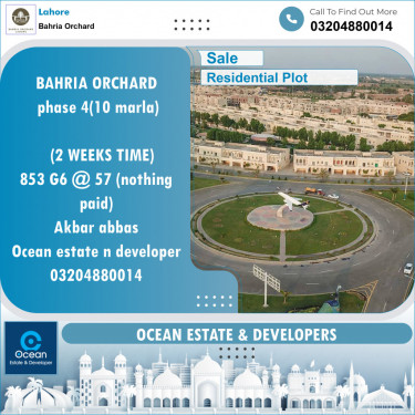 Residential Plot for Sale in Bahria Orchard, Lahore - (BP-104284)