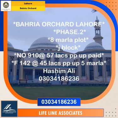 Residential Plot for Sale in Bahria Orchard, Lahore - (BP-104287)