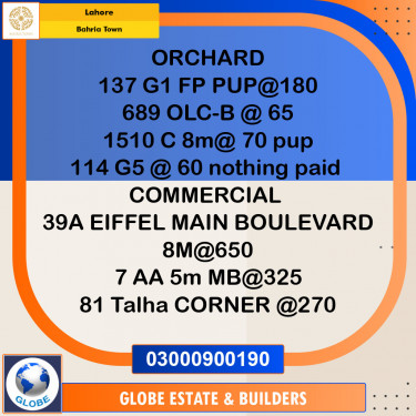 Residential Plot for Sale in Bahria Town, Lahore - (BP-104292)