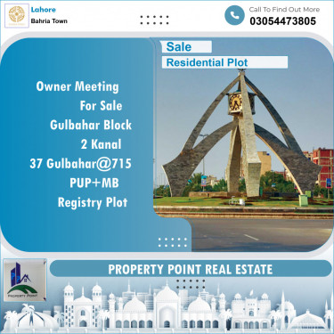 Residential Plot for Sale in Bahria Town, Lahore - (BP-104298)