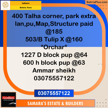 Residential Plot for Sale in Bahria Town, Lahore - (BP-111362)