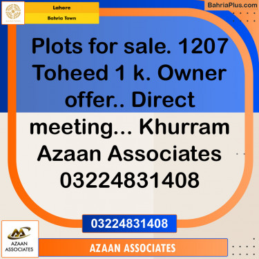 Residential Plot for Sale in Bahria Town, Lahore - (BP-116832)