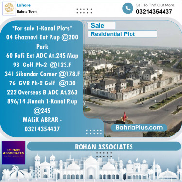 Residential Plot for Sale in Bahria Town, Lahore - (BP-118631)