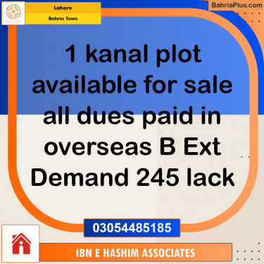 Residential Plot for Sale in Bahria Town, Lahore - (BP-118649)