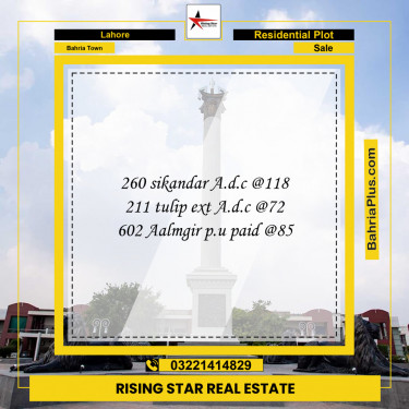 Residential Plot for Sale in Bahria Town, Lahore - (BP-118717)