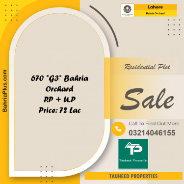 Residential Plot for Sale in Bahria Orchard, Lahore - (BP-118773)