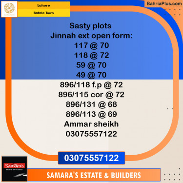 Residential Plot for Sale in Bahria Town, Lahore - (BP-118809)
