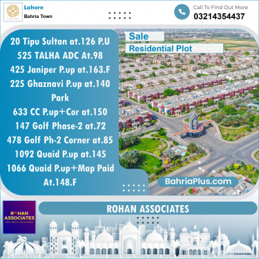 Residential Plot for Sale in Bahria Town, Lahore - (BP-118830)