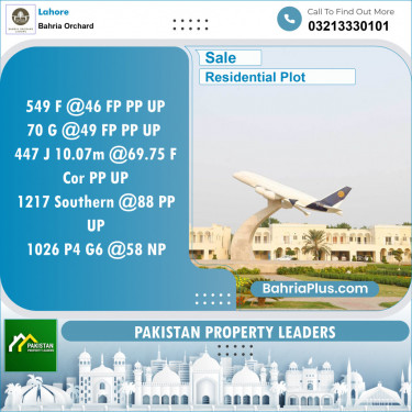 Residential Plot for Sale in Bahria Orchard, Lahore - (BP-118850)