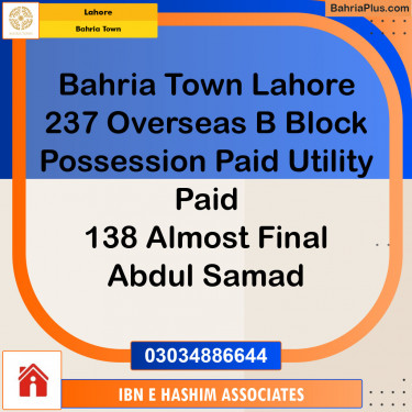 Residential Plot for Sale in Bahria Town, Lahore - (BP-118901)