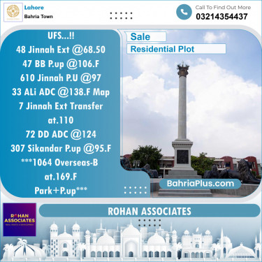Residential Plot for Sale in Bahria Town, Lahore - (BP-118910)