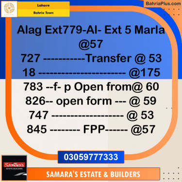 Residential Plot for Sale in Bahria Town, Lahore - (BP-118988)