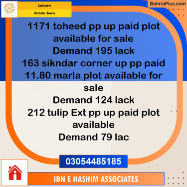 Residential Plot for Sale in Bahria Town, Lahore - (BP-119013)