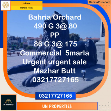 Residential Plot for Sale in Bahria Town, Lahore - (BP-119025)