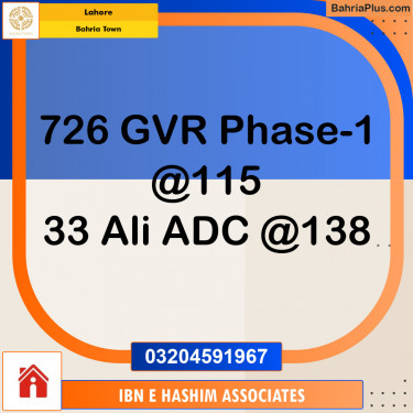 Residential Plot for Sale in Bahria Town, Lahore - (BP-119032)