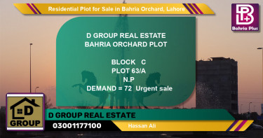 Residential Plot for Sale in Bahria Orchard, Lahore - (BP-119036)