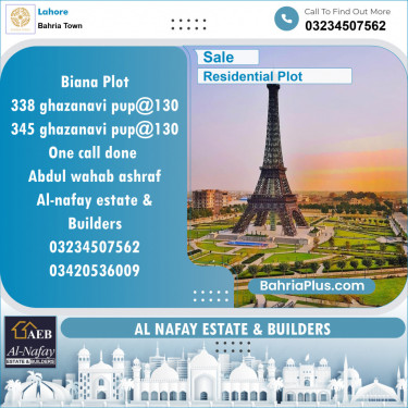 Residential Plot for Sale in Bahria Town, Lahore - (BP-119072)