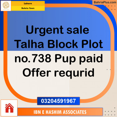 Residential Plot for Sale in Bahria Town, Lahore - (BP-119078)