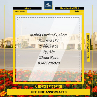Residential Plot for Sale in Bahria Orchard, Lahore - (BP-119095)