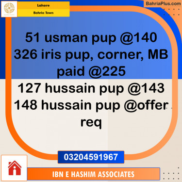 Residential Plot for Sale in Bahria Town, Lahore - (BP-119120)