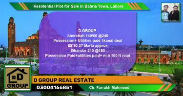 Residential Plot for Sale in Bahria Town, Lahore - (BP-119167)