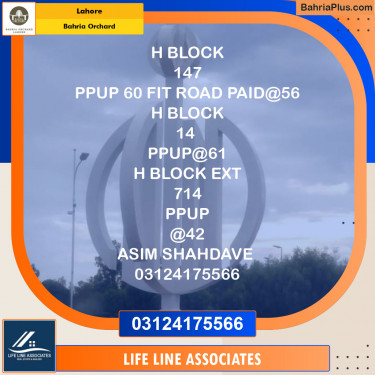 Residential Plot for Sale in Bahria Orchard, Lahore - (BP-119168)