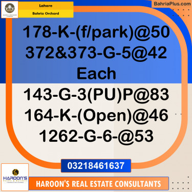 Residential Plot for Sale in Bahria Orchard, Lahore - (BP-119180)